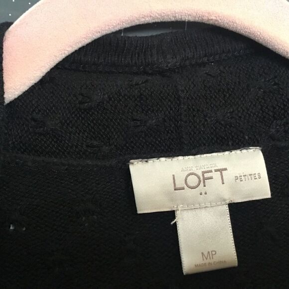 NWOT. Loft Brand Women’s Size MP Black Eyelet Sweater - Picture 8 of 13